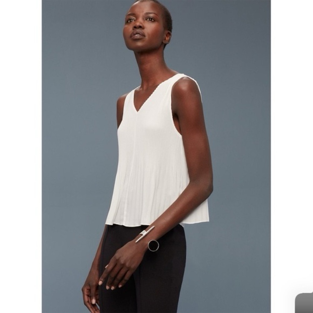 Aritzia Babaton Damien Tank Top White Sleeveless Blouse